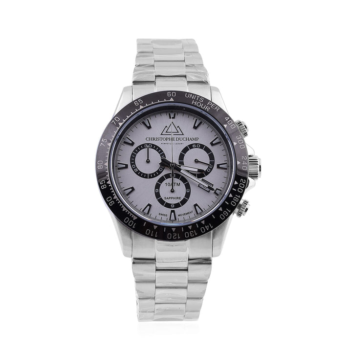 CHRISTOPHE DUCHAMP Grand Mont Quartz Movement Chronograph Dial Watch - Silver and Black 8920891 1