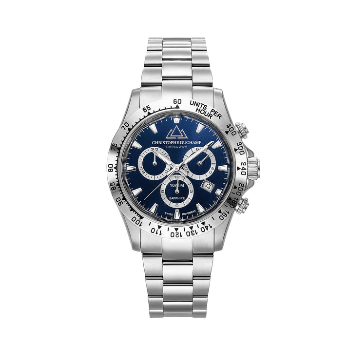 CHRISTOPHE DUCHAMP Grand Mont Chronograph Dial Men's Watch - Blue and Silver 6089952 1
