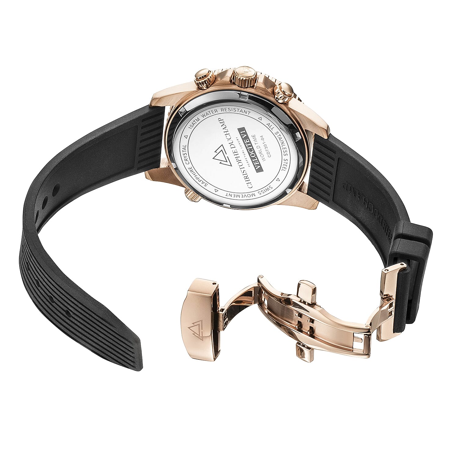 CHRISTOPHE DUCHAMP VELOCITE VI Swiss Movement White Dial Water Resistant Watch with Black Colour Strap 7312273 3