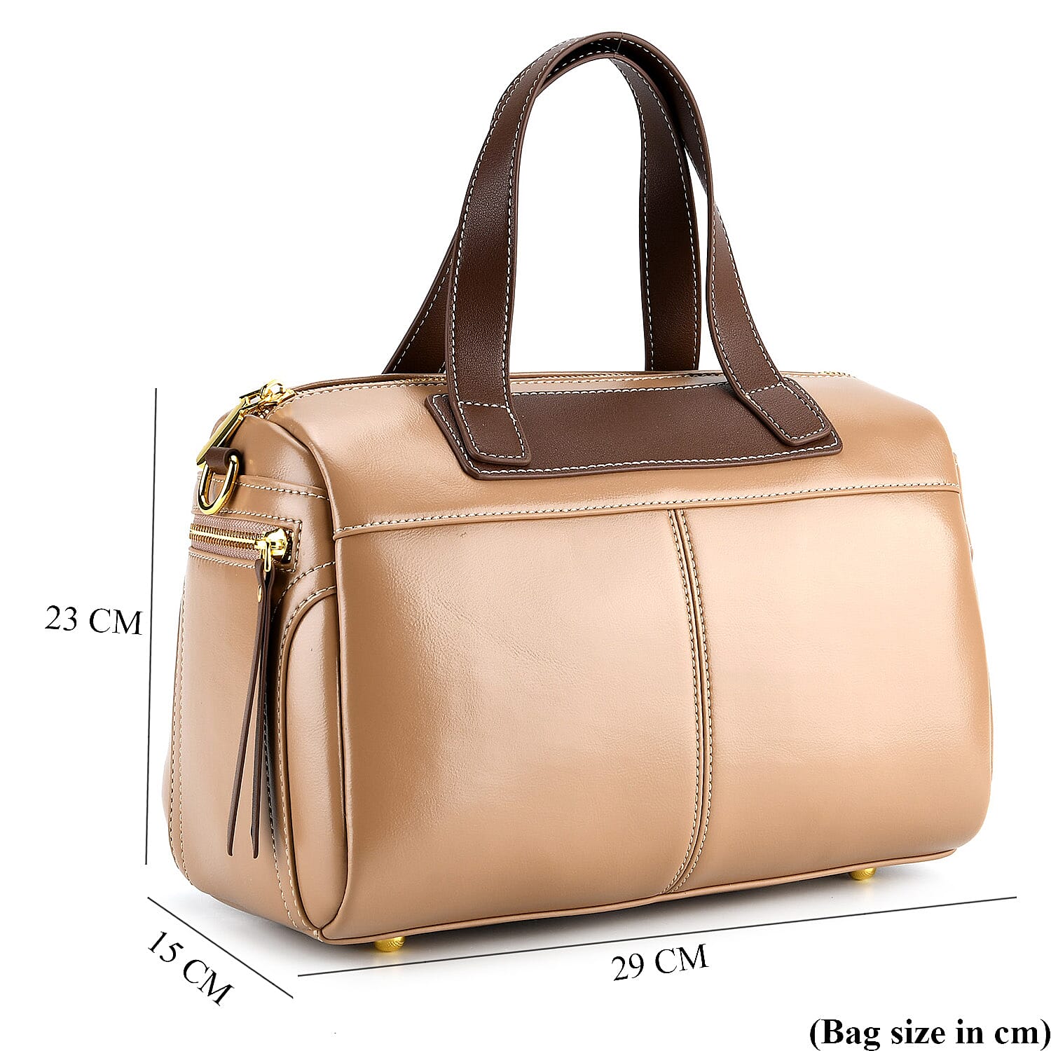 Manhattan CloseOut- 100% Genuine Leather  Bag with Shoulder Straps - Gold 7603767 14