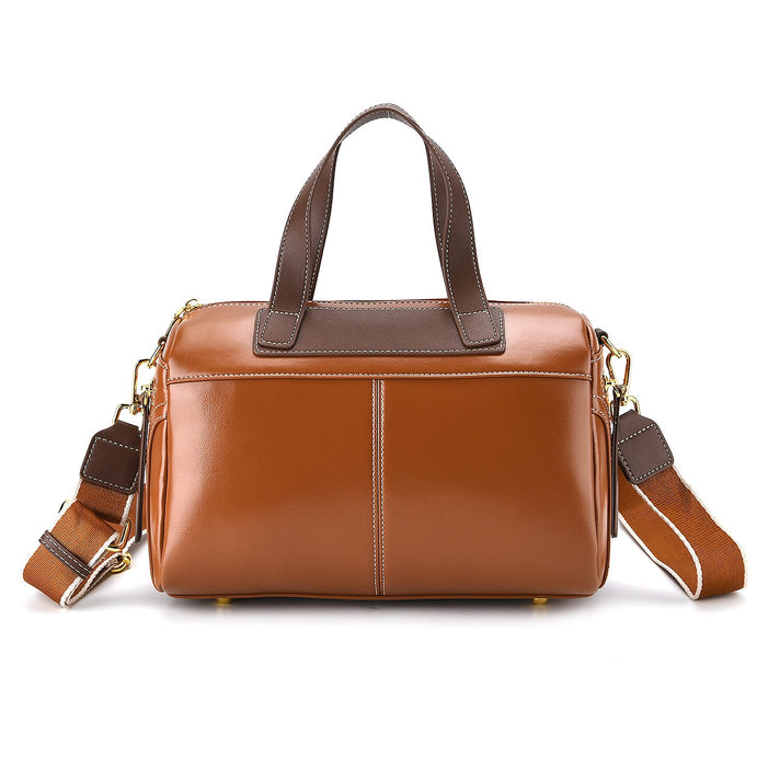 Manhattan CloseOut- 100% Genuine Leather  Bag with Shoulder Straps - Tan 7603769 2