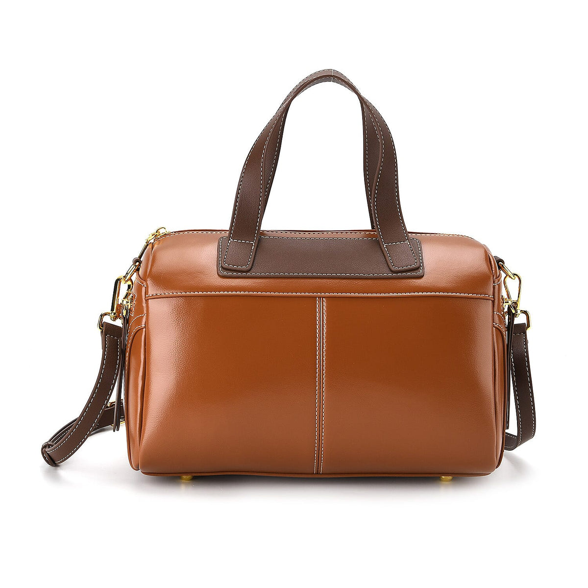 Manhattan CloseOut- 100% Genuine Leather  Bag with Shoulder Straps - Tan 7603769 10