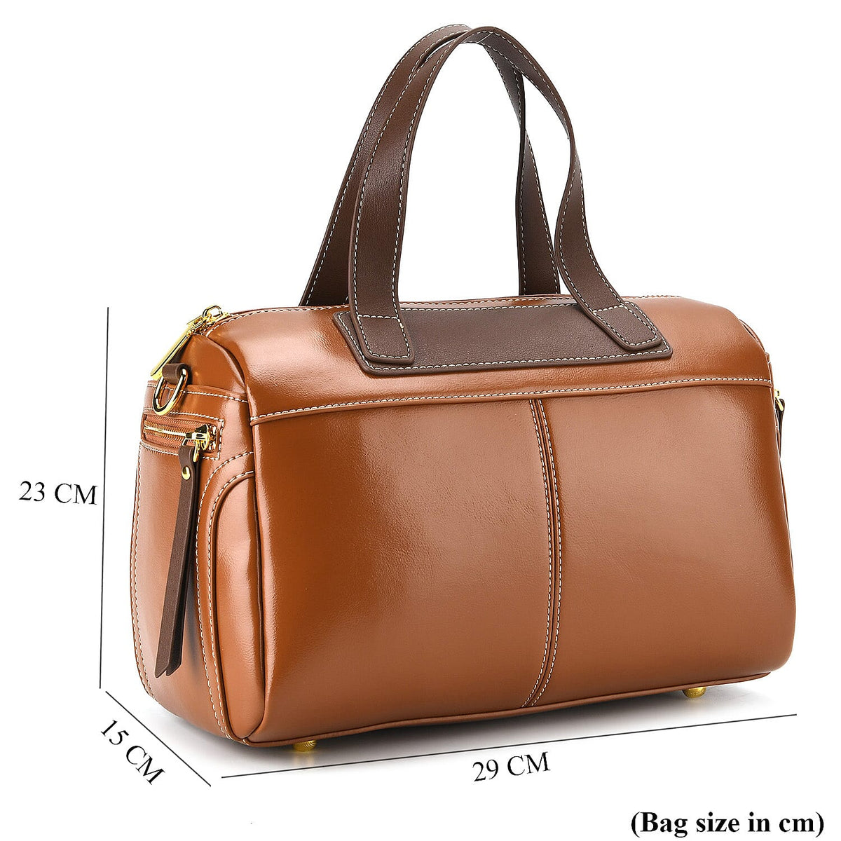 Manhattan CloseOut- 100% Genuine Leather  Bag with Shoulder Straps - Tan 7603769 14