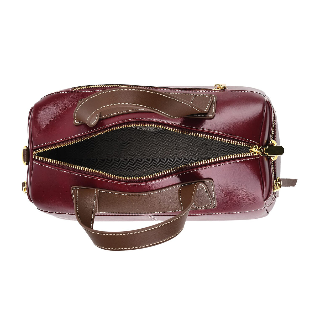 Manhattan CloseOut- 100% Genuine Leather  Bag with Shoulder Straps - Burgundy 8207479 7