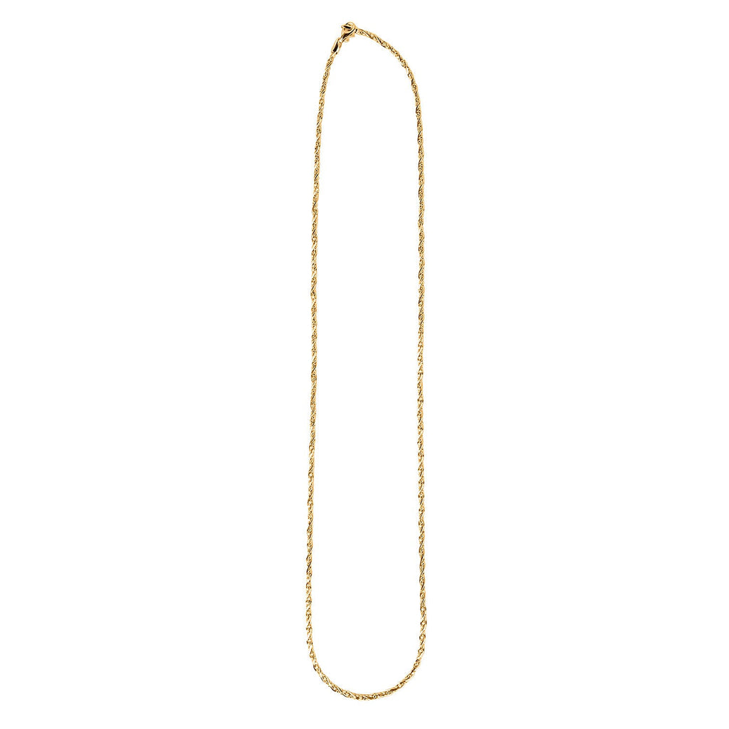 Italian Made Twisted Snake Necklace (Size - 22) in Yellow Gold Plated Sterling Silver 10.30 Gms