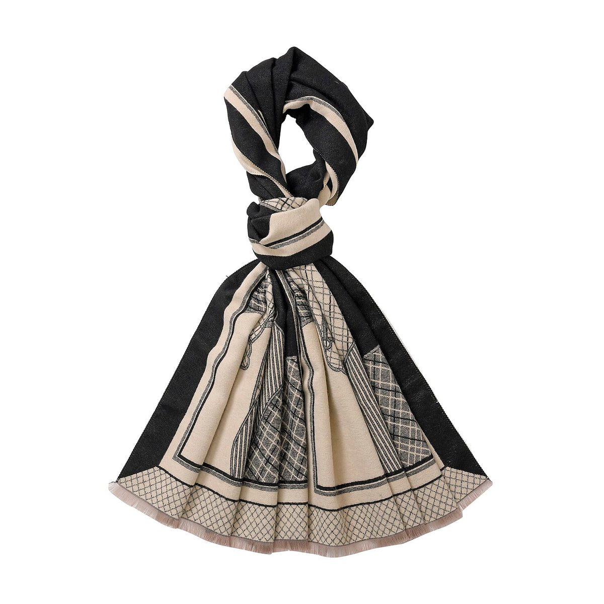 Close Out Deal - Designer Luxurious Horse Print Warm Shawl 7933883 6