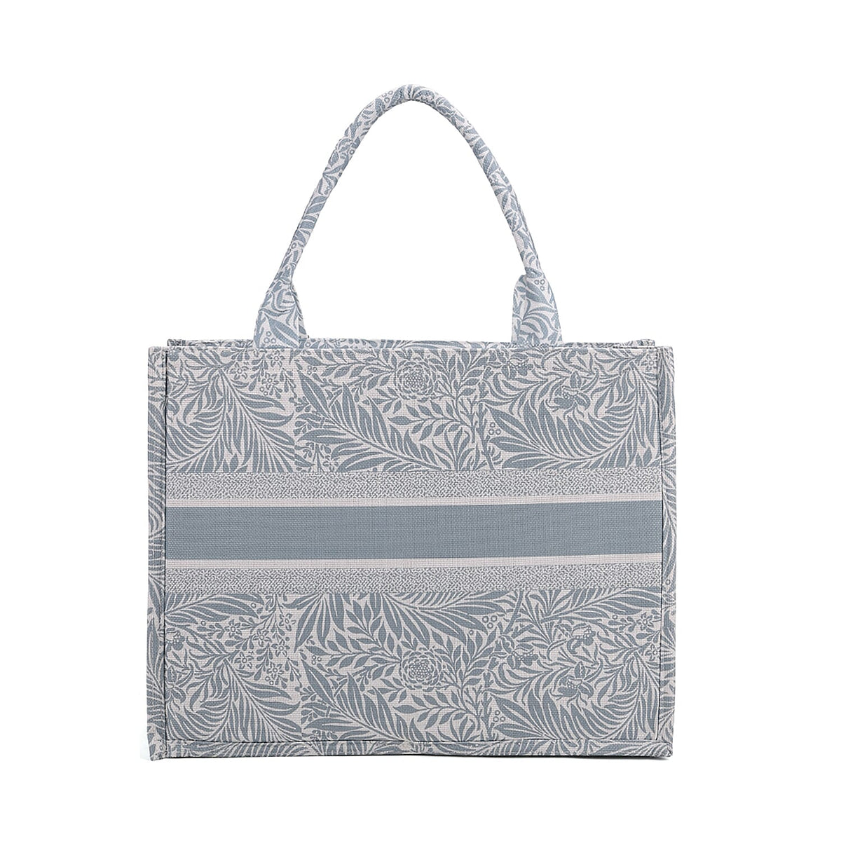 Trendy Leaf Print Linen Tote Bag - Light Green V32582768 0