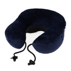 CUQOO Memory Foam Neck Travel Pillow with Travel Bag - Navy
