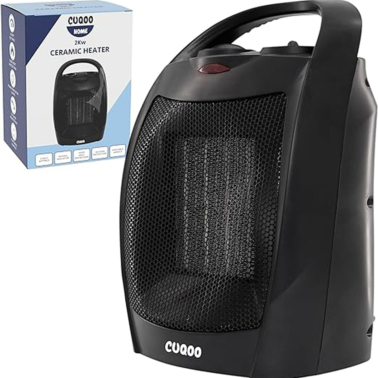 CUQOO Ceramic Heater With 3 Power Settings (2KW) - Black 7688885 0