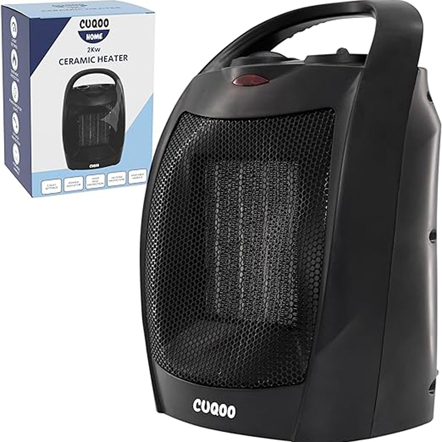 CUQOO Ceramic Heater With 3 Power Settings (2KW) - Black 7688885 0