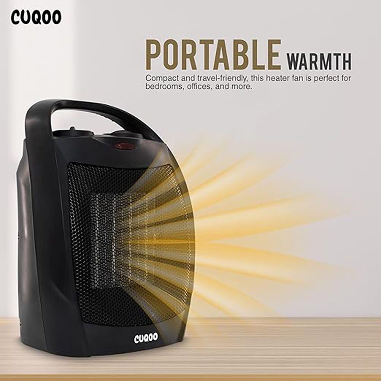 CUQOO Ceramic Heater With 3 Power Settings (2KW) - Black 7688885 1
