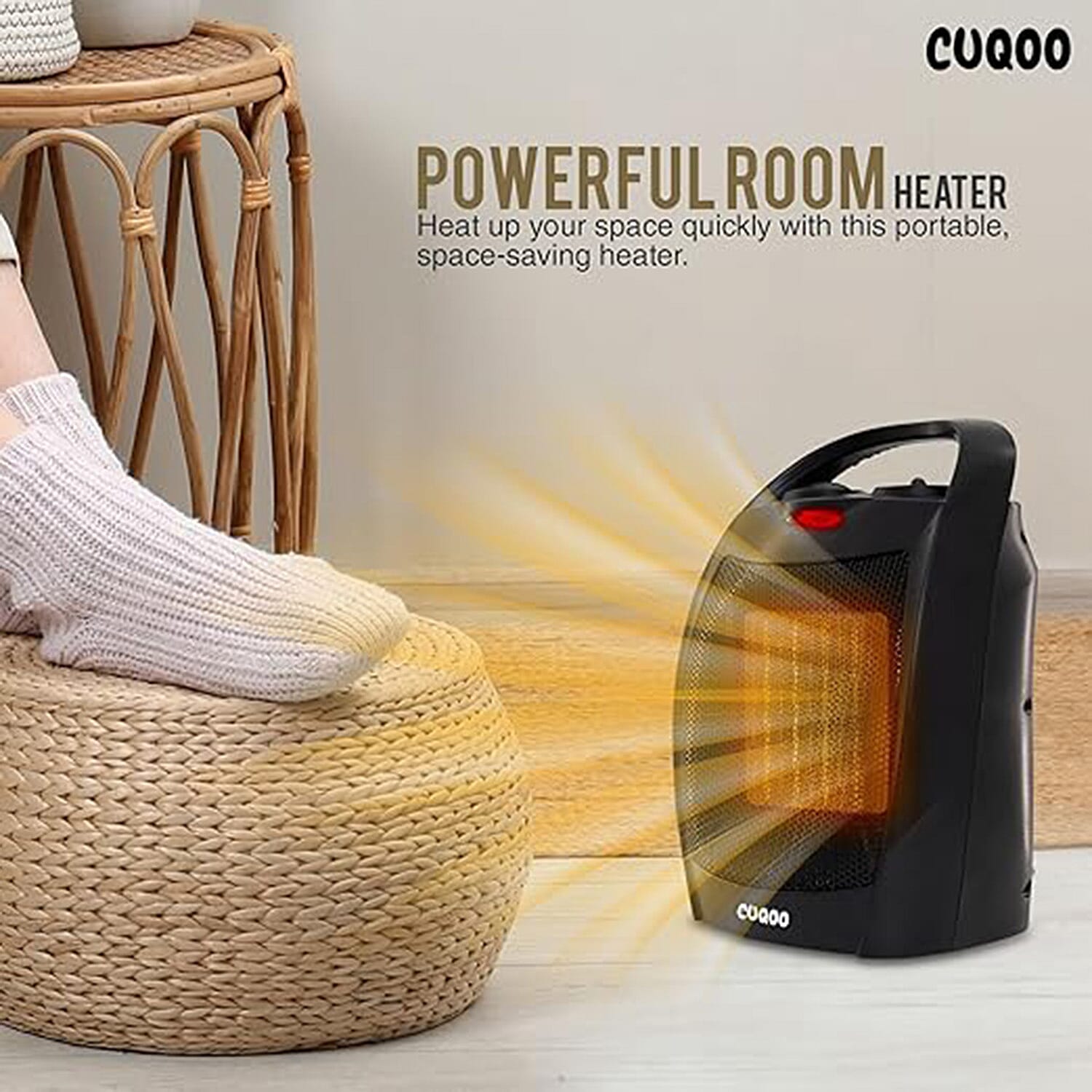 CUQOO Ceramic Heater With 3 Power Settings (2KW) - Black 7688885 2