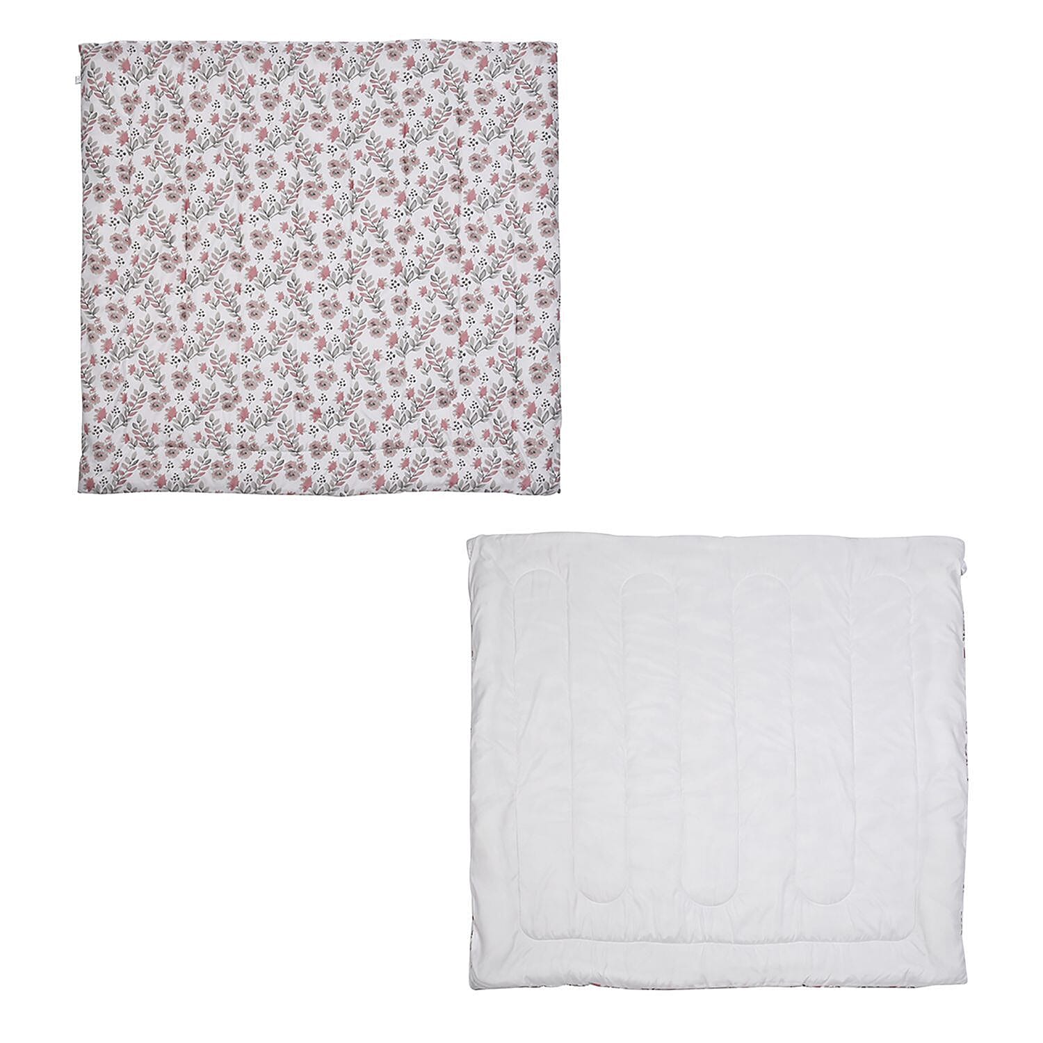 3 Piece Set - Printed Microfiber Leaf Pattern Comforter (Size 200x200 cm) with 2 Pillowcases (Size 75x50x2 cm) - Leaf Double 7301387 4