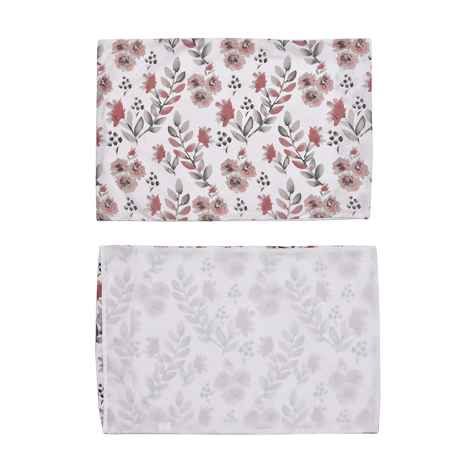 3 Piece Set - Printed Microfiber Leaf Pattern Comforter (Size 200x200 cm) with 2 Pillowcases (Size 75x50x2 cm) - Leaf Double 7301387 5