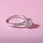 NY Close Out - Simulated Diamond Ring in Rhodium Overlay Sterling Silver
