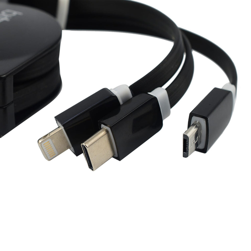 Bitmore Fast Charge Retractable 3 in 1 Charging Cable - Charge 3 Devices At the Same Time
