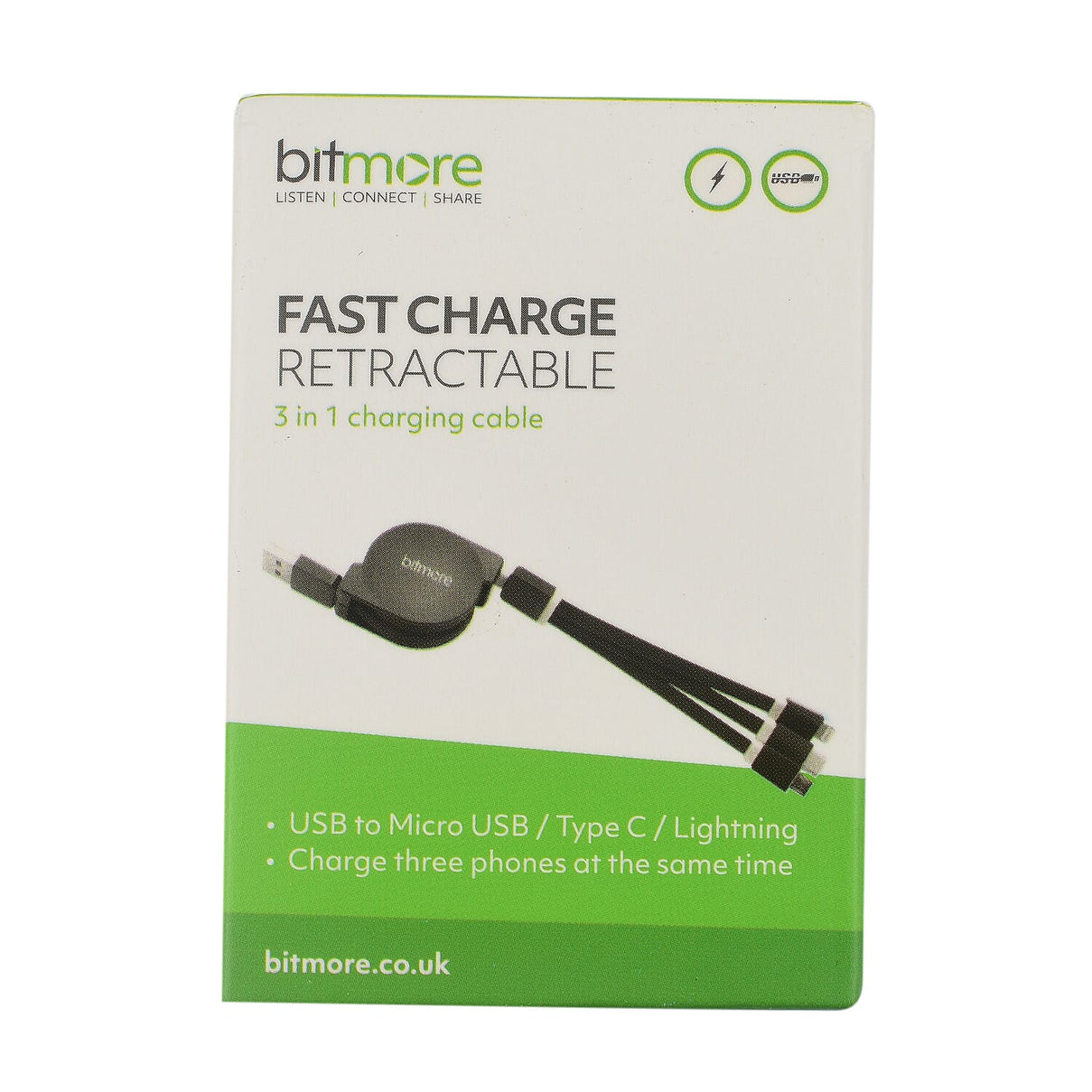 Bitmore Fast Charge Retractable 3 in 1 Charging Cable - Charge 3 Devices At the Same Time 7689581 4