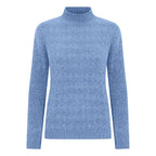 Emreco Cable Front Turtle Neck Jumper (Size L) - Mid Blue