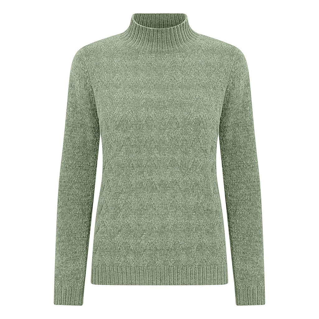 Emreco Cable Front Turtle Neck Jumper (Size S) - Green