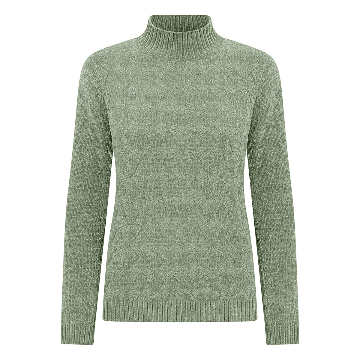 Emreco Cable Front Turtle Neck Jumper (Size S) - Green V32580573 2
