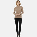 Cable Front Turle Neck Jumper (Size XL) - Beige