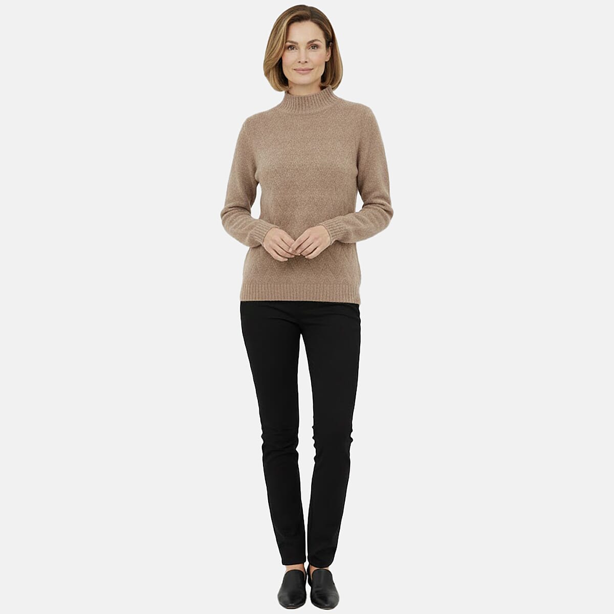 Cable Front Turle Neck Jumper (Size XL) - Beige V32731193 0