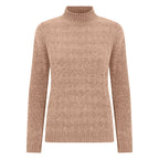 Cable Front Turle Neck Jumper (Size XL) - Beige