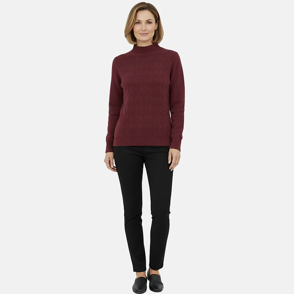 Emreco Cable Front Turtle Neck Jumper (Size XL) - Cherry