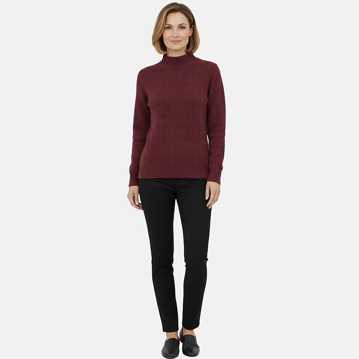Emreco Cable Front Turtle Neck Jumper (Size XL) - Cherry V32513768 0