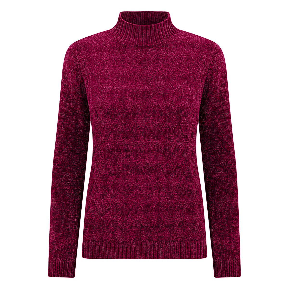 Emreco Cable Front Turtle Neck Jumper (Size XL) - Cherry V32513768 2