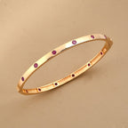 Cabo Delgado Ruby Bangle (Size - 7.5) in 18K Vermeil Yellow Gold Overlay Sterling Silver 2.04 Ct, Silver Wt. 11.00 Gms