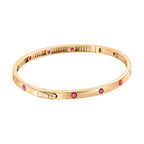 Cabo Delgado Ruby Bangle (Size - 7.5) in 18K Vermeil Yellow Gold Overlay Sterling Silver 2.04 Ct, Silver Wt. 11.00 Gms
