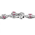 African Ruby Bracelet (Size - 7) in Platinum Overlay Sterling Silver 6.90 Ct, Silver Wt. 10.50 Gms