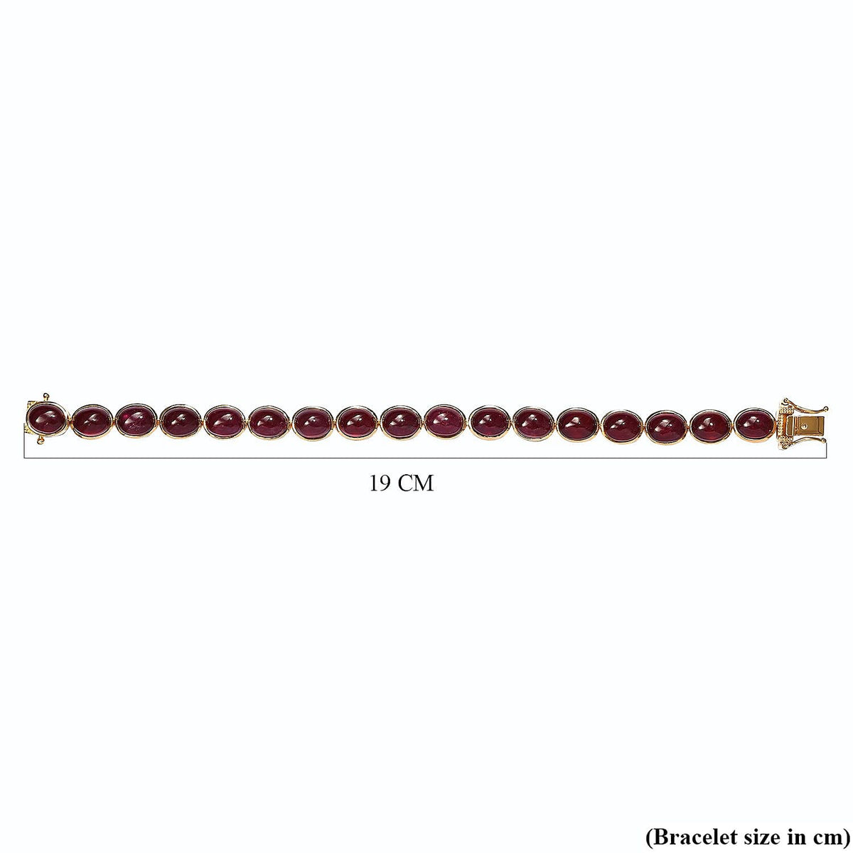 African Ruby Bracelet (Size - 7) in 18K Vermeil Yellow Gold Overlay Sterling Silver 58.33 Ct, Silver Wt. 14.59 Gms 7028238 10