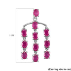 D'Joy Cabo Delgado Ruby Dangling with Push Back Earrings in Platinum Overlay Sterling Silver 5.50 Ct.