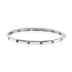 African Ruby Bangle (Size 7.5) in Platinum Overlay Sterling Silver 12.07 Gms