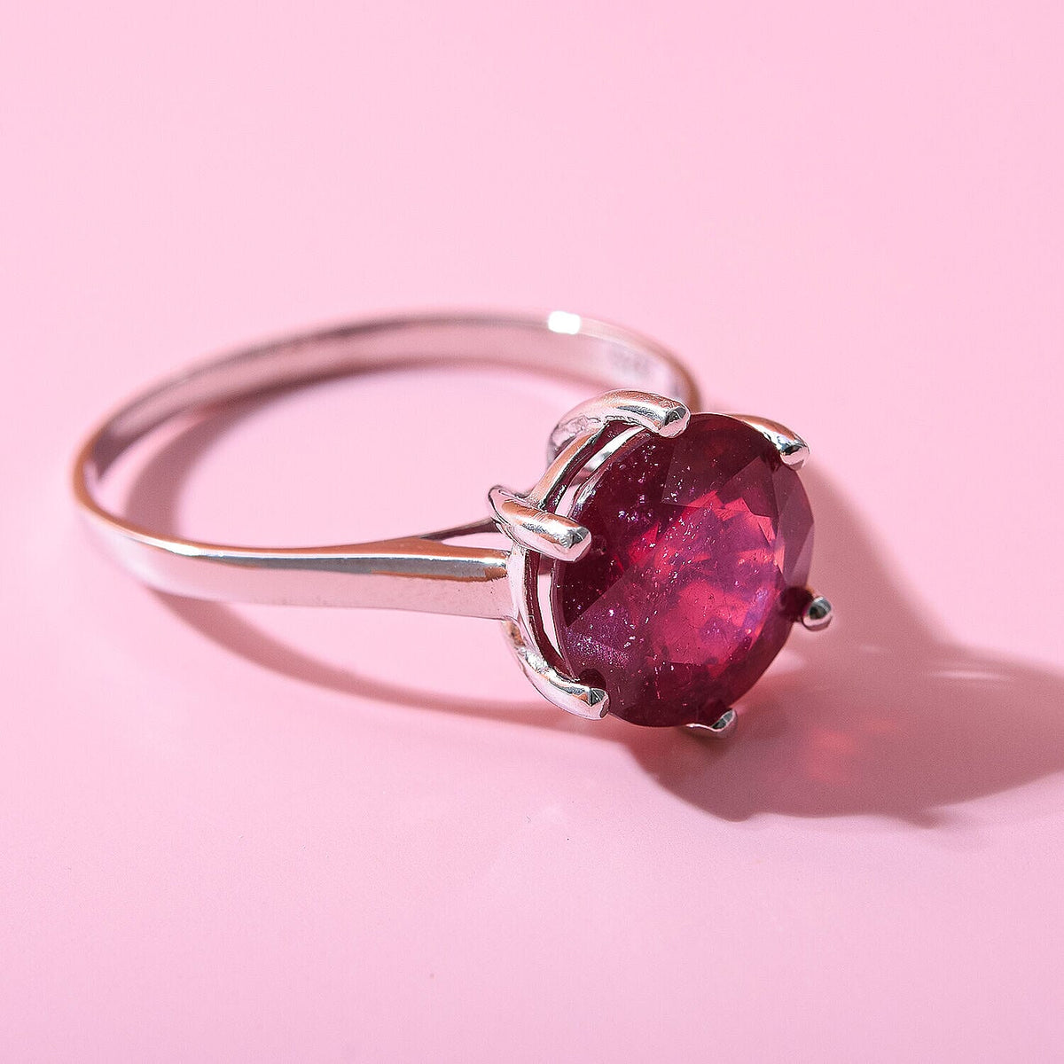 African Ruby Ring in Rhodium Overlay Sterling Silver 5.40 Ct. 7255863 7