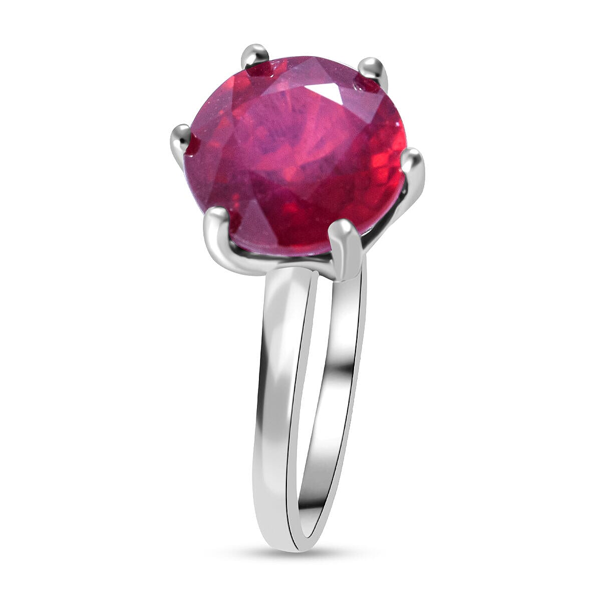 African Ruby Ring in Rhodium Overlay Sterling Silver 5.40 Ct. 7255863 9