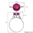 African Ruby Ring in Rhodium Overlay Sterling Silver 5.40 Ct.