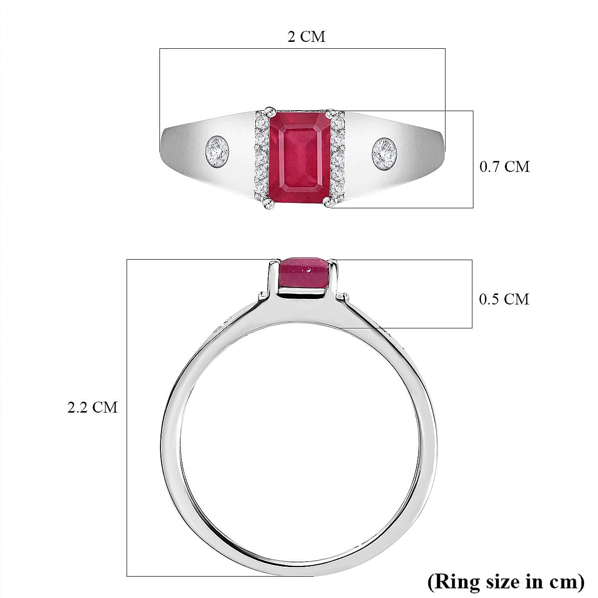 Cabo Delgado Ruby and Natural Cambodian Zircon Halo Ring in Sterling Silver 7260773 10