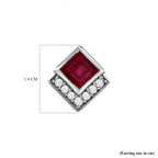 Cabo Delgado Ruby and Natural Cambodian Zircon Dangling Earrings (with Push Back) in Platinum Overlay Sterling Silver 3.72 Ct.