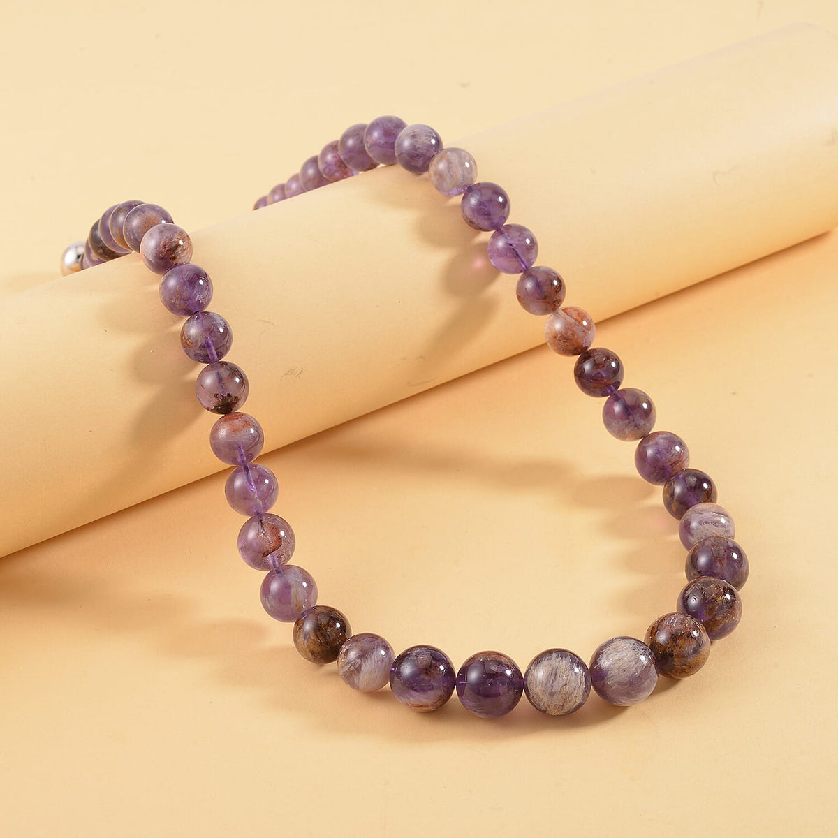 Cacoxenite Beads Necklace (Size - 20) in Rhodium Overlay Sterling Silver 533.75 Ct. 7555779 1