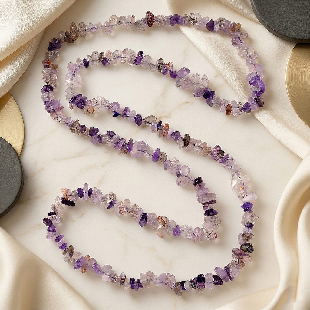 Cacoxenite Chips Necklace (Size - 32) 353.00 Ct.