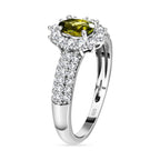 Calabar Tourmaline & Natural Zircon Ring in Platinum Overlay Sterling Silver 1.30 Ct