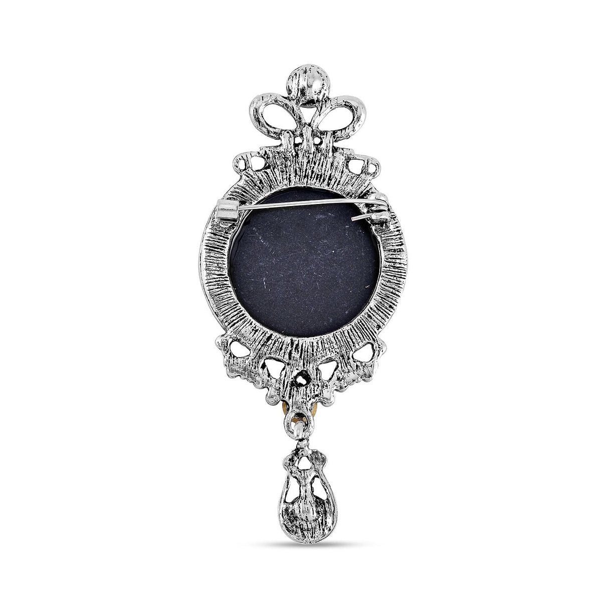 Cameo &amp; White Austrian Crystal Brooch in Silver Tone 7639819 4
