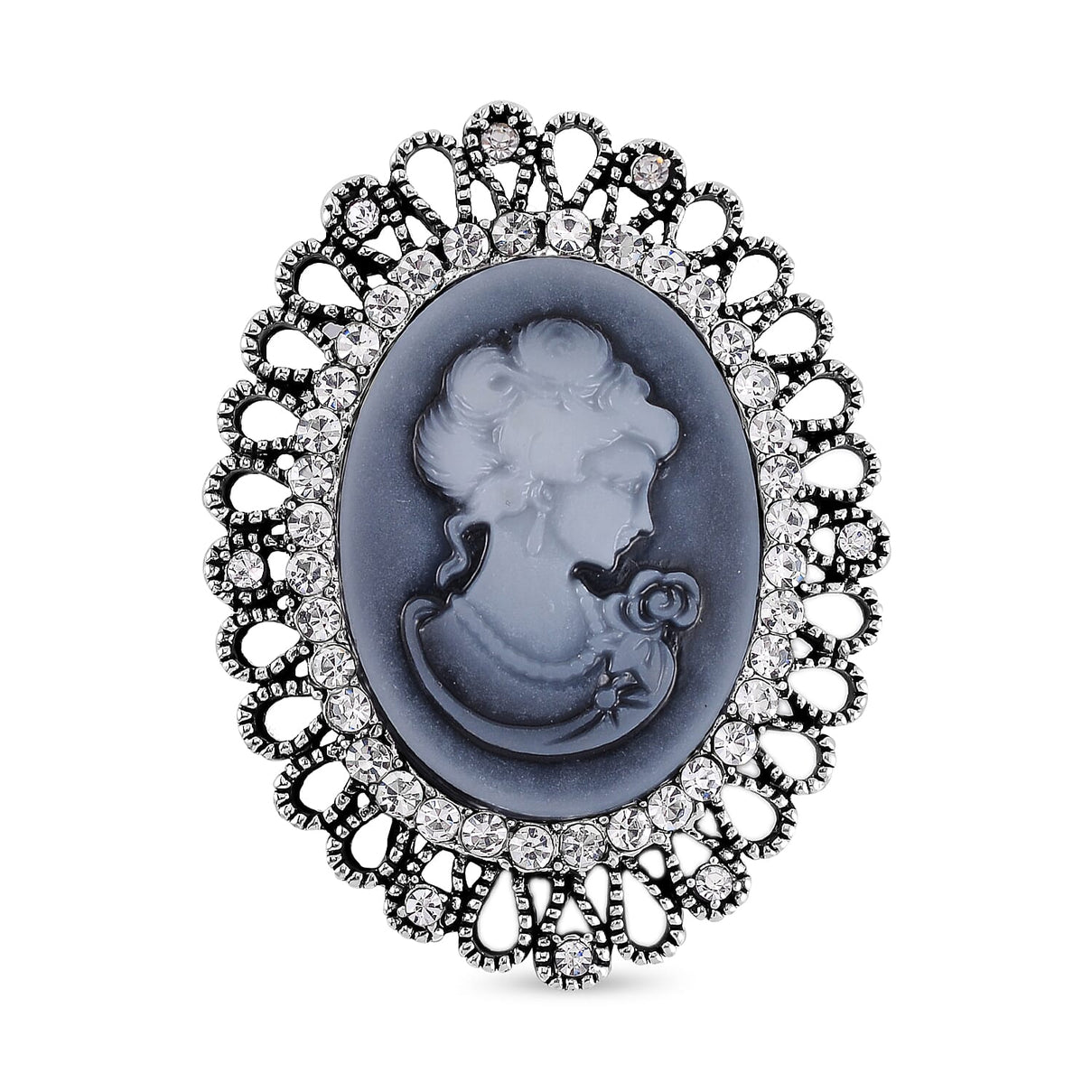 Lady Portrait Crystal Brooch 7639822 0