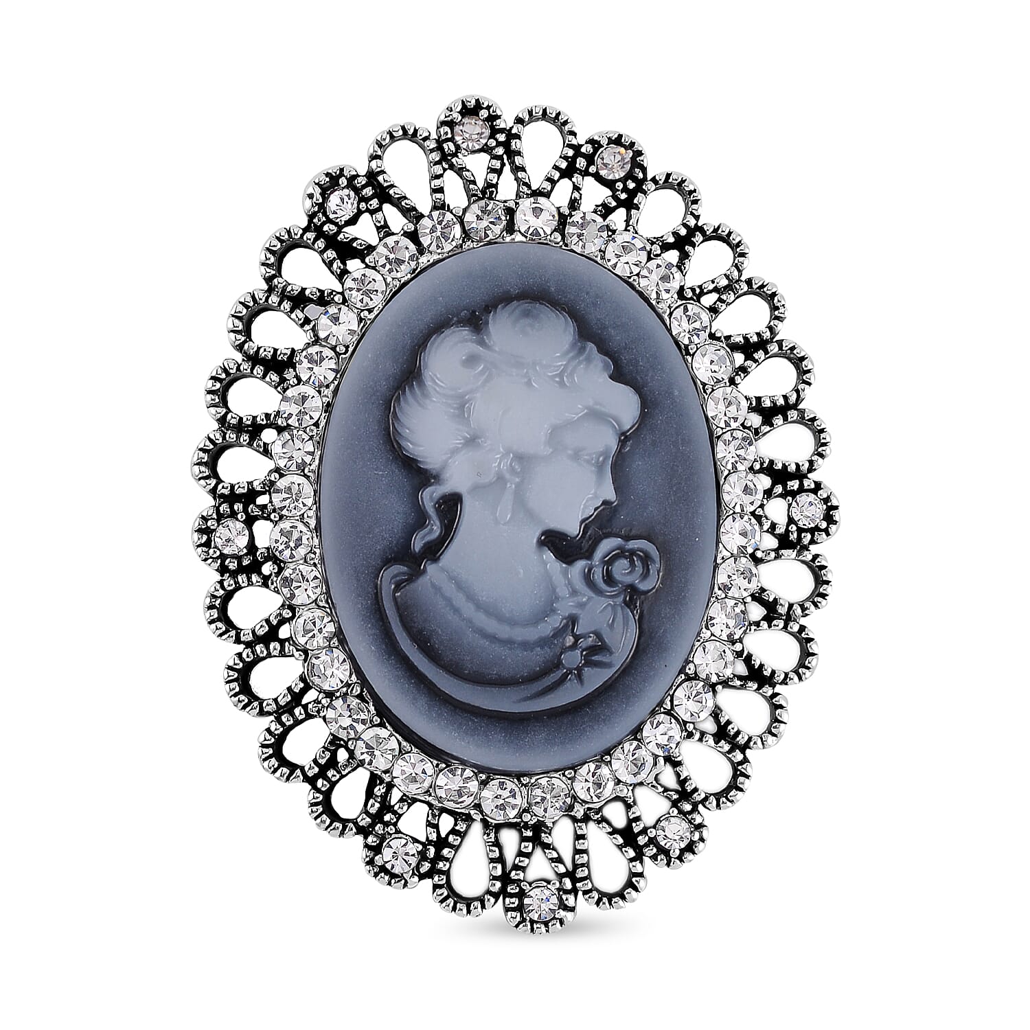 Lady Portrait Crystal Brooch 7639822 0
