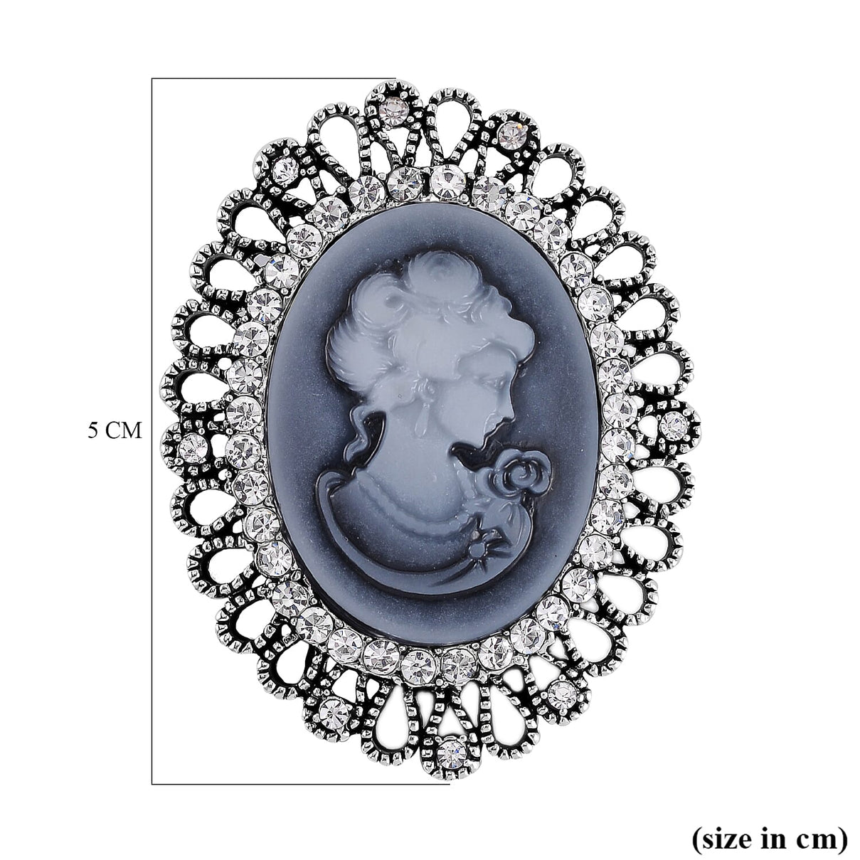 Lady Portrait Crystal Brooch 7639822 5