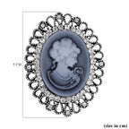 Cameo White Crystal  Brooch