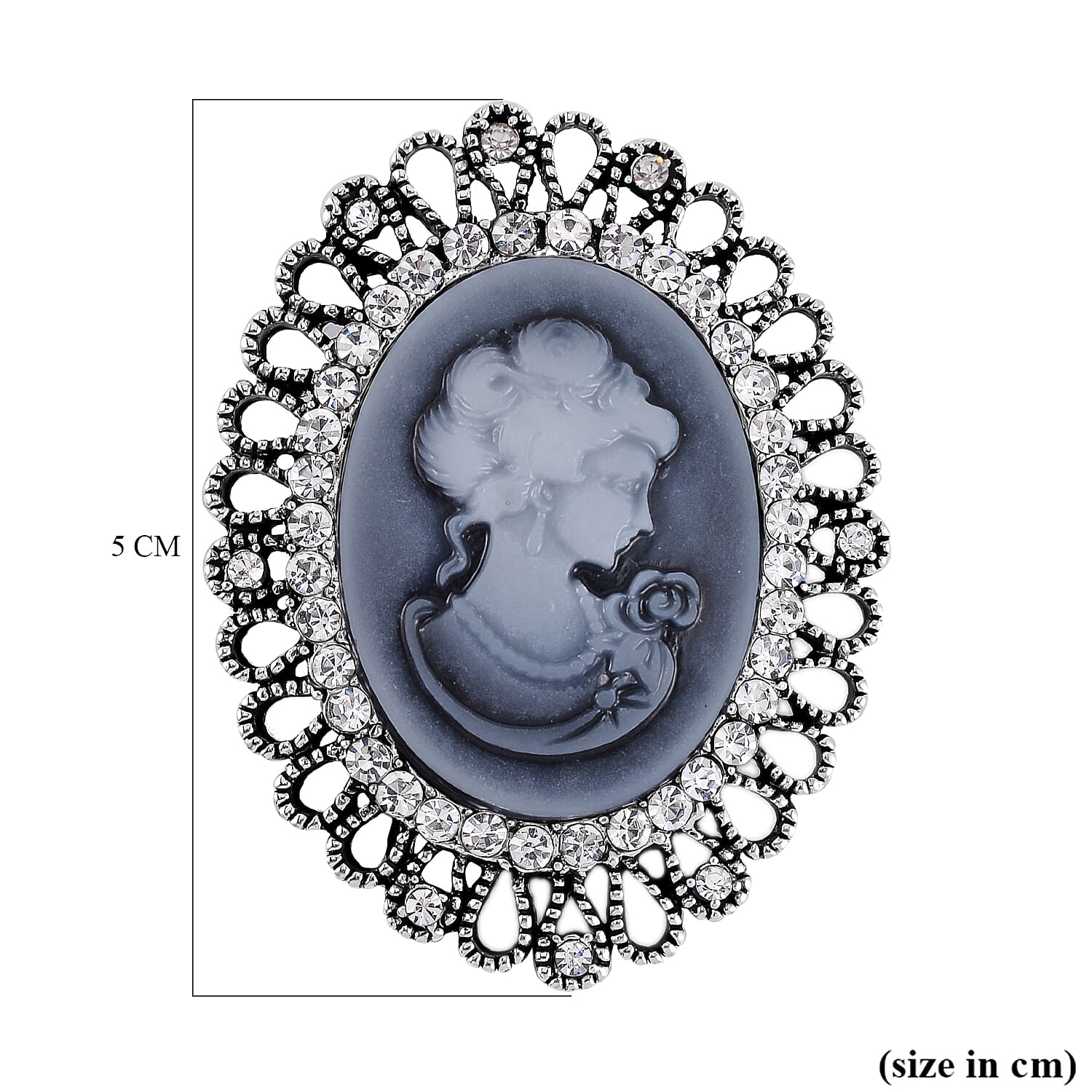 Lady Portrait Crystal Brooch 7639822 5